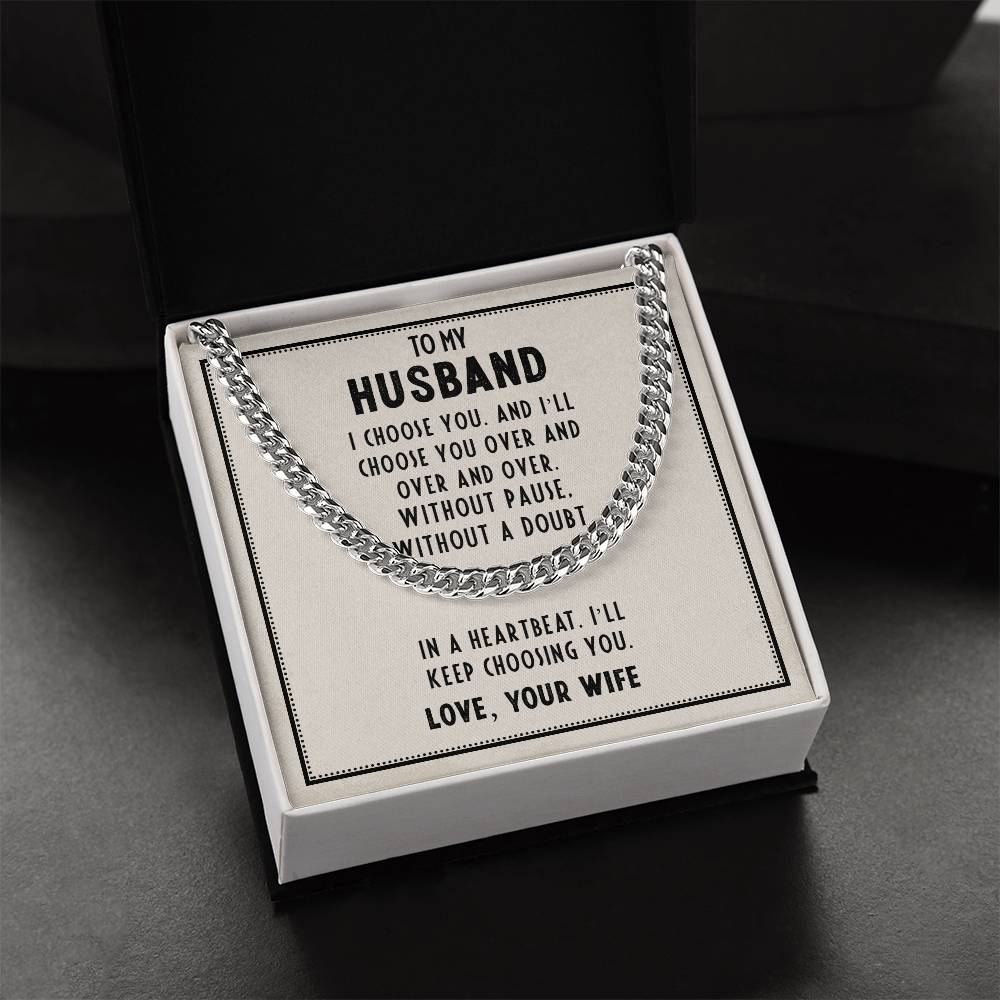 Cuban Link Chain - For Husband I Choose You