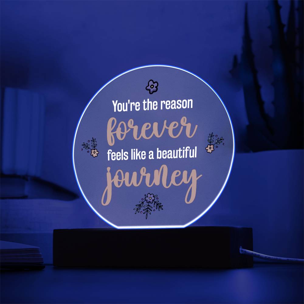 Circle Acrylic Plaque - A beautiful journey