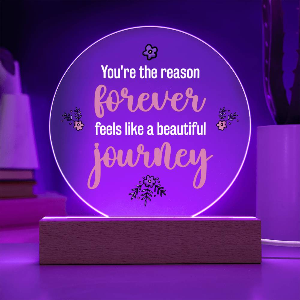 Circle Acrylic Plaque - A beautiful journey